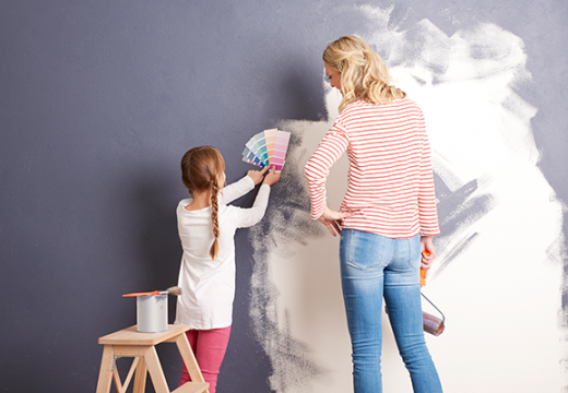 Mother and daughter painting room