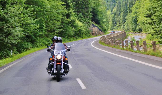 Motorcycle driving on highway