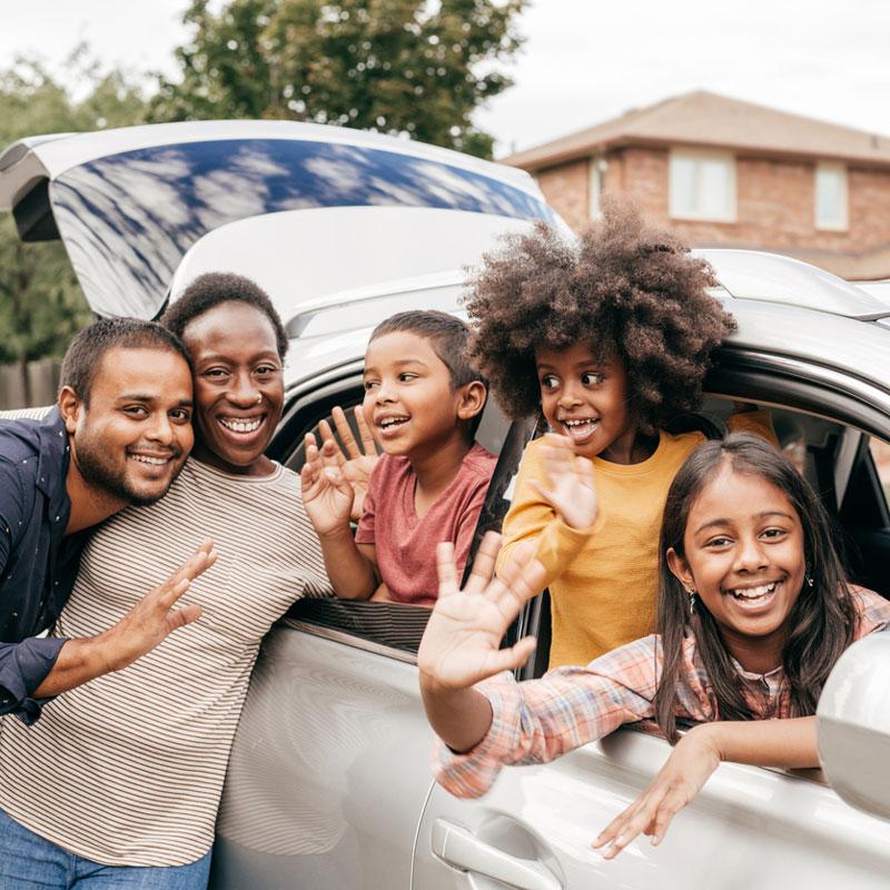 Family on a road trip